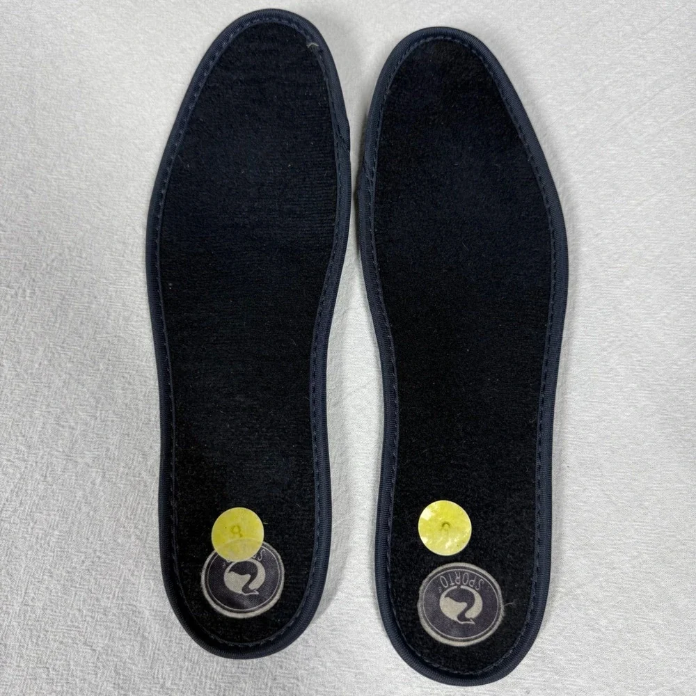 Vintage Sporto Thermolite Duck Shoes Men 8 Women 9.5 Brown Navy Blue Waterproof